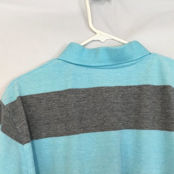St. John's Bay Men's 2-Button Cotton Polo Shirt Short Sleeve Striped Size XL - Picture 7 of 11